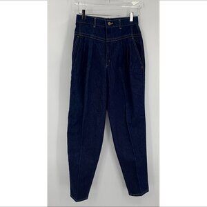 Lee 80s vintage pleated yoked jeans denim high rise mom tapered leg new 12 28